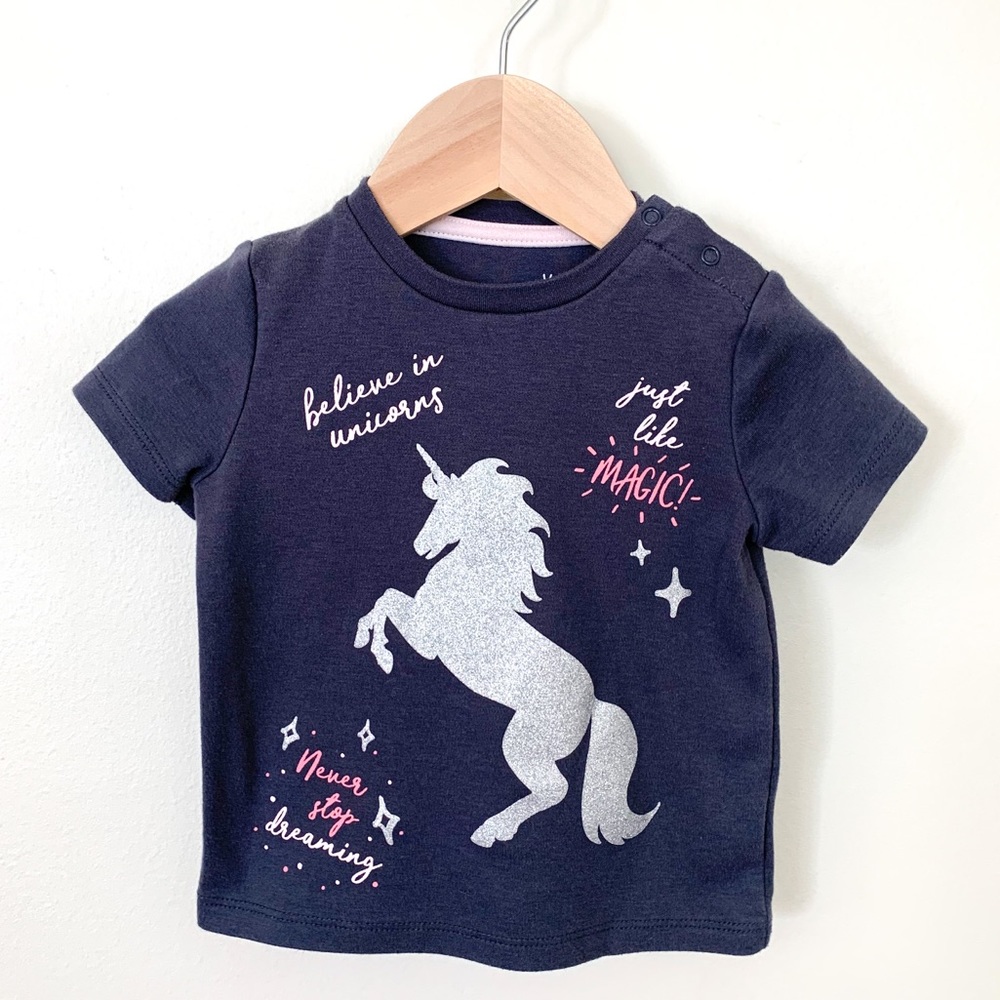 Mini Heroes | Baby Girl Unicorn T-Shirt 18 Month